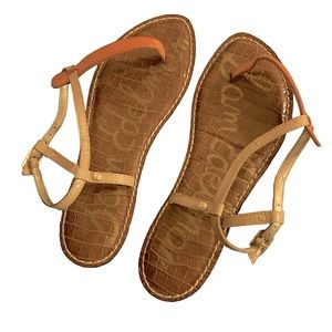 Sam Edelman | Women's Shoes | Gigi Thong Sandal | Leather | Orange | Size 7